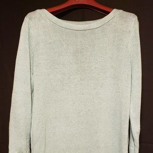 Talbots size large knit sweater.  Tunic with 3/4 sleeves. NWT. Aqua Blue.